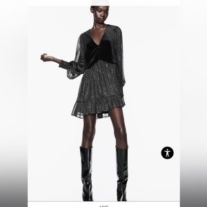 Zara black and gold combination dress